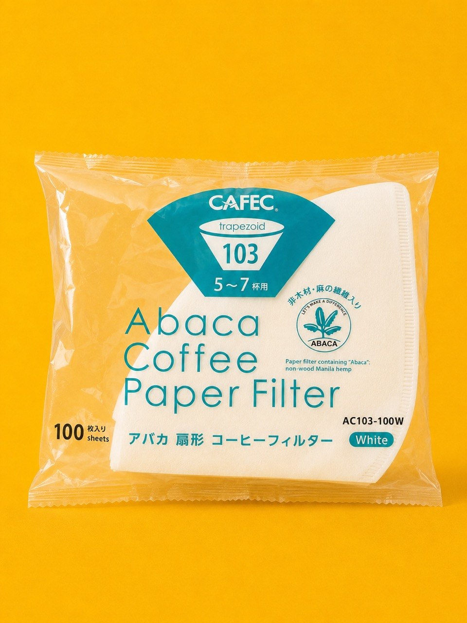 Filtry Cafec Abaca Coffee Paper Filter 103 White (100 szt.)